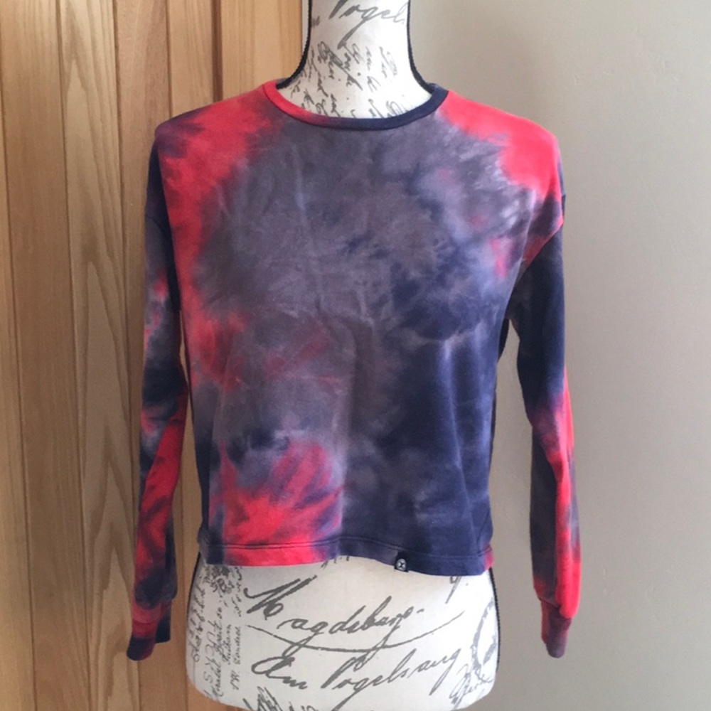 Circle X Cropped Tie-Dye Sweatshirt Top, XS